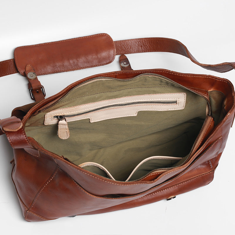 Top Layer Cowhide Messenger Bag